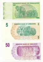 Zimbabwe 2006. 5D + 10D + 2009. 500D T:I
Zimbabwe 2006. 5 Dollars + 10 Dollars + 2009. 500 Dollars ...