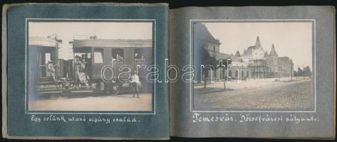 cca 1918 Egy al-dunai utazás emlékei, Temesvártól Herkulesfürdőig, összesen 65 db fotó, feliratozva,...