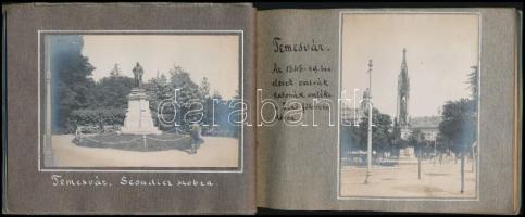 cca 1918 Egy al-dunai utazás emlékei, Temesvártól Herkulesfürdőig, összesen 65 db fotó, feliratozva,...