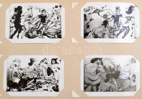 Erotikus és pornográf fotók és illusztrációk gyűjteménye, összesen kb. 80 db, albumba rendezve, külö...