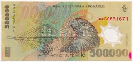 Románia 2000. 500.000L a megbízott jegybankelnök Eugen Ghizari aláírásával T:III
Romania 2000. 500....