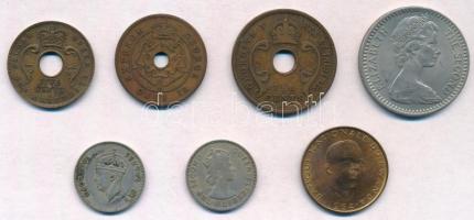 7db klf külföldi fémpénz, főleg afrikai gyarmatokból T:1-,2
7pcs of various metal coins, mostly fro...