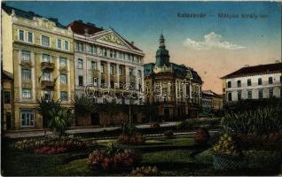 Kolozsvár, Cluj; Mátyás király tér, Takarékpénztár és Hitelbank / square, savings bank