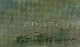 Katona jelzéssel: Vízpart éjszaka. Olaj, farost (enyhén vetemedett) , foltos, 60×78 cm