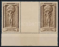 1925 Párizsi Bélyeg Világkiállítás ívközéprészes levélzáró pár
