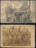 10 db régi katonai motívumlap és fotó; vegyes minőség / 10 pre-1945 Hungarian and K.u.K. military mo...