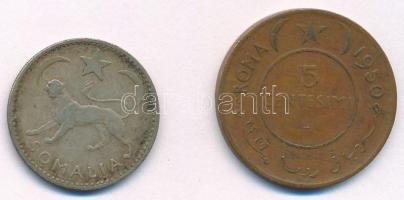 Szomália 1950. 5c Cu + 50c Ag T:2,2-
Somalia 1950. 5 Centesimi Cu + 50 Centesimi Ag C:XF,VF