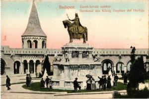 Budapest I. Királyi vár, Szent István szobor. Taussig A. 7364. - képeslapfüzetből