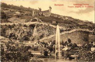 1909 Budapest I. Gellérthegyi feljárat, Szent Gellért szobor - képeslapfüzetből