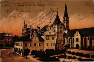 1917 Lőcse, Levoca; Városháza, Római katolikus templom / town hall, church
