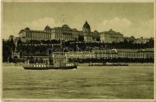 1928 Budapest I. Királyi vár, gőzhajó. Rökel felvétele
