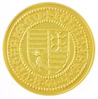 DN Magyar aranypénzek utánveretben - Hunyadi János kormányzói aranyforint aranyozott Ag emlékérem tanúsítvánnyal (5,5g/0.999/25mm) T:PP