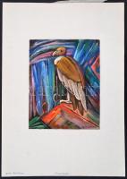 Gyulai Gaál Endre (1904-?): Kondorkeselyű. Olaj, vászon-karton, jelzett, 25×20 cm