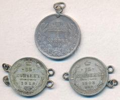 Vegyes: 5db-os ezüstpénz tétel, mind füllel, benne 1916. 1K Ag "Ferenc József" T:2,2-