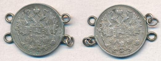 Vegyes: 5db-os ezüstpénz tétel, mind füllel, benne 1916. 1K Ag "Ferenc József" T:2,2-