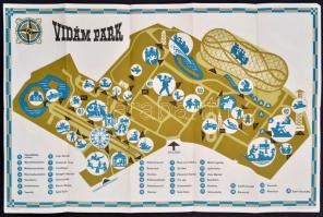 Vidám Park, német nyelvű rajzos leporelló térkép