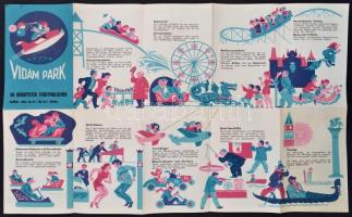 Vidám Park, német nyelvű rajzos leporelló térkép