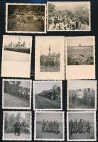 1938-1944 Vegyes katonai felvételek, frontfotók, katonai temetés, stb. Glaser fotó, Almádi. 6x9 cm 17 db