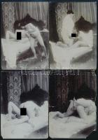 cca 1900 A menyasszony és a férj 19 darabos erotikus, szex, pornó fotó sorozat 13,5x9,5 cm + 9 db Zichy erotikus rajzról készült fotó