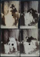 cca 1900 A menyasszony és a férj 19 darabos erotikus, szex, pornó fotó sorozat 13,5x9,5 cm + 9 db Zi...