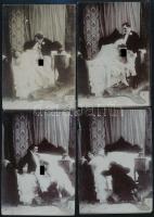 cca 1900 A menyasszony és a férj 19 darabos erotikus, szex, pornó fotó sorozat 13,5x9,5 cm + 9 db Zi...