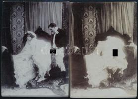 cca 1900 A menyasszony és a férj 19 darabos erotikus, szex, pornó fotó sorozat 13,5x9,5 cm + 9 db Zi...