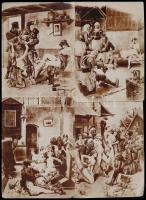 cca 1900 A menyasszony és a férj 19 darabos erotikus, szex, pornó fotó sorozat 13,5x9,5 cm + 9 db Zi...