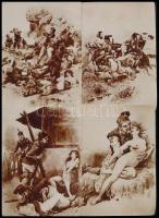 cca 1900 A menyasszony és a férj 19 darabos erotikus, szex, pornó fotó sorozat 13,5x9,5 cm + 9 db Zi...