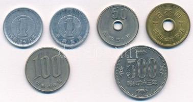 Japán 1964-1988. 1Y-500Y (6xklf) T:2 Japan 1964-1988. 1 Yen - 500 Yen (6xdiff) C:XF