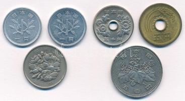 Japán 1964-1988. 1Y-500Y (6xklf) T:2
Japan 1964-1988. 1 Yen - 500 Yen (6xdiff) C:XF