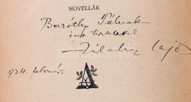 Zilahy Lajos: Az ezüstszárnyú szélmalom. Dedikált példány! Bp., 1924. Athenaeum Kiadói egészvászon k...