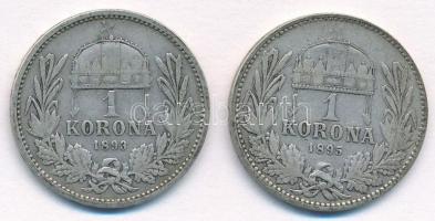 1893KB-1895KB 1K Ag "Ferenc József" (2x) T:2- 
Adamo K5