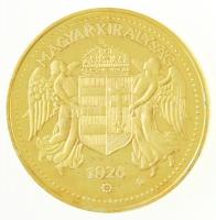 DN Magyar aranypénzek utánveretben - Arany 20 pengő 1928 aranyozott Ag emlékérem tanúsítvánnyal (5,5g/0.999/25mm) T:PP
