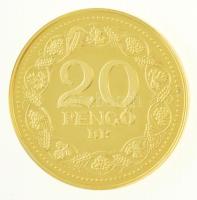 DN "Magyar aranypénzek utánveretben - Arany 20 pengő 1928" aranyozott Ag emlékérem tanúsít...