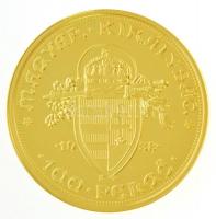 DN "Magyar aranypénzek utánveretben - Szent István jubileumi 100 pengő 1938" aranyozott Ag...