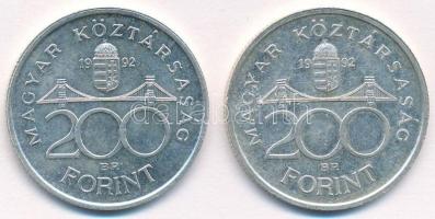 1992. 200Ft Ag "MNB" (2x) T:1-,2 
Adamo F13
