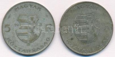 1947. 5Ft Ag "Kossuth" (2x) T:2-,3 patina Adamo F8.1