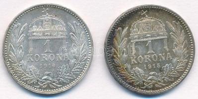 1914KB-1915KB 1K Ag "Ferenc József" (2x) T:1,1- 
Adamo K5.1