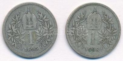 Ausztria 1895-1898. 1K Ag "Ferenc József" (2xklf) T:2-,3 Austria 1895-1898. 1 Corona Ag &q...