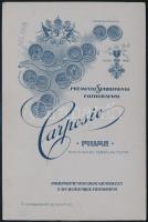 1908 Fiatal pár, keményhátú fotó Ilario Carposio fiumei műterméből, 16×10,5 cm