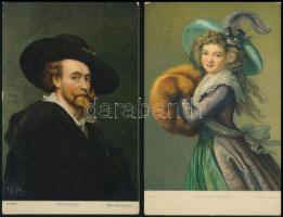 8 db RÉGI használatlan Stengel litho festmény művész motívumlap / 8 pre-1945 unused Stengel litho pa...