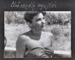 cca 1950-1960 Balatoni életképek: hajók, SIófok, Boglár, stb., összesen kb. 70 db fotó, nagyrészt fe...