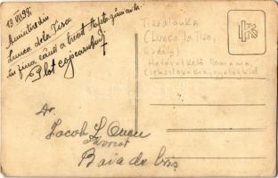 1931 Tiszalonka, Lonka, Lunca la Tisa; Gyaloghíd a Tiszán, egyben csehszlovák-román határátkelőhely,...