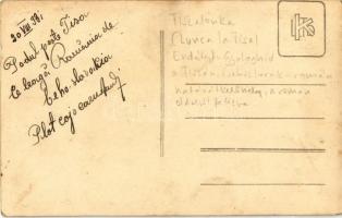 1931 Tiszalonka, Lonka, Lunca la Tisa; Gyaloghíd a Tiszán, egyben csehszlovák-román határátkelőhely ...