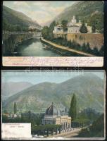 Herkulesfürdő, Baile Herculane - 6 db régi városképes lap, közte 2 nem képeslap hátoldalú / 6 pre-1945 town-view cards, among them 2 non-postcards