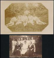 7 db régi képeslap és fotó teniszezőkről / 7 pre-1945 postcards and photos of tennis players