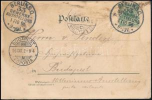 1896 (Vorläufer!!!) Berlin, Gruss von der Berliner Gewerbe-Ausstellung! Bruno Bürger u. Ottillie Lit...