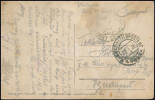 1916 Jolle Hissen! Osztrák-magyar haditengerészet, matrózok felhúznak egy gőzbárkát a hajó oldalára ...