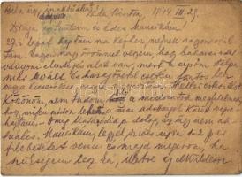 1944 Lévai György zsidó 109/16 KMSZ (közérdekű munkaszolgálatos) levele apjának Lévai Sándornak a Dé...