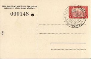 Budapest VI. Andrássy út 25. A magyar levélbélyeg 50 éves jubileumára kiadott emléklap, Levélbélyegg...